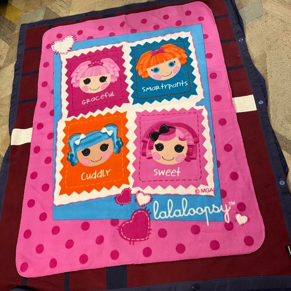Lalaloopsy Loopsy Cuties micro Rachel throw fleece Blanket Colorful Dolls
58x42”